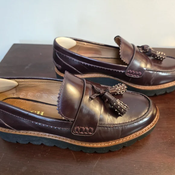 Coach Burgundy Tassel Loafers for Women-pre Owned - Picture 2 of 7